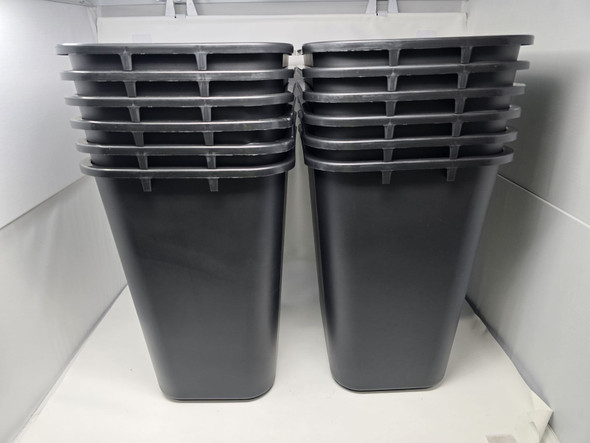 HIGHMARK RECTANGULAR PLASTIC WASTEBASKET, 6.5 GALLONS, 12PK - BLACK