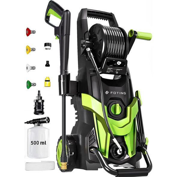 FOTING Upgraded Pressure Power Washer 4500PSI, 4 Quick Connect Nozzles Green