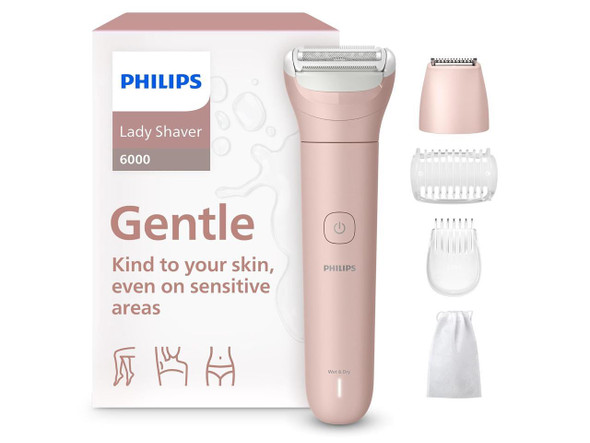 Philips Lady Shaver Series 6000 - Cordless, Wet & Dry Electric Shaver, 3-Blade