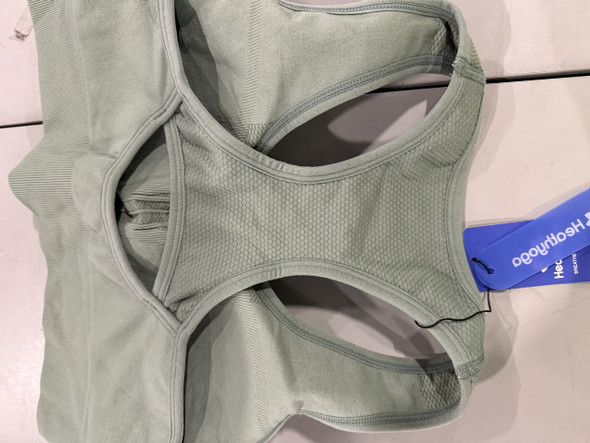 HEATHYOGA HIGH IMPACT SPORTS HIGH SUPPORT PADDED SPORTS BRA SIZE-LARGE - GREEN