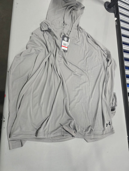 UNDER ARMOUR WOMENS HEATGEAR VELOCITY TWIST HOODIE - SIZE: 2XL - HEATHER GRAY New