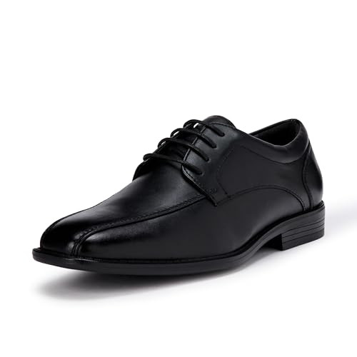 AMAZON ESSENTIALS MEN'S TWIN SEAM SQUARE TOE DERBY DRESS SHOES - SIZE 10 BLACK