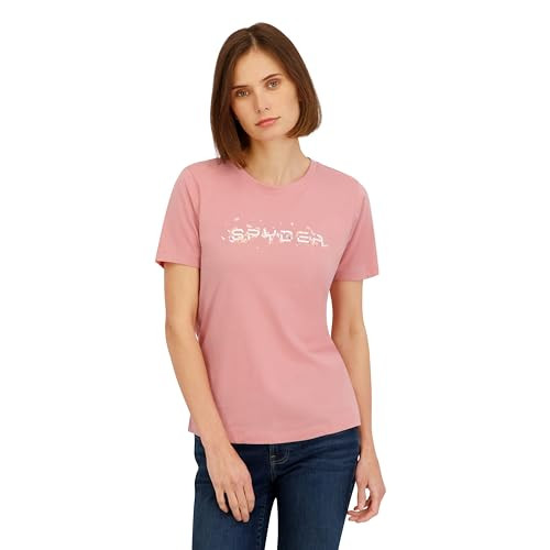 SPYDER WOMENS FLORAL LOGO GRAPHIC SHORT SLEEVE T-SHIRT FRENCH ROSE M New
