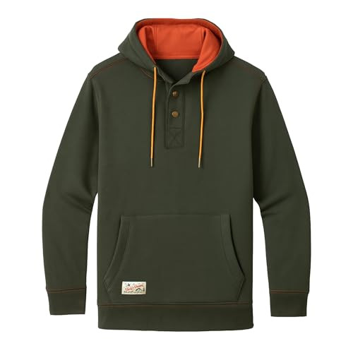 FIELD & STREAM MEN'S SHOVELER RING NECK 1/4 ZIP HOODIE XL ARMY GREEN