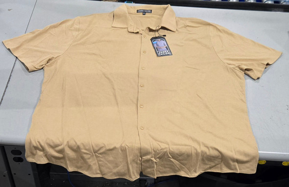 JAMES TAYLOR SHORT SLEEVE, BUTTON-UP SHIRT - SIZE: MEN 3XL - SADDLE BROWN