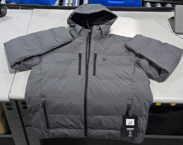 SPYDER RECON SYNTHETIC DOWN JACKET - SIZE: MEN L - CHARCOAL