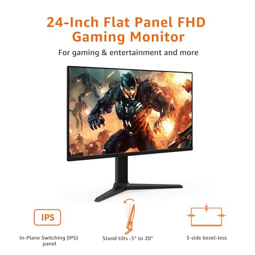 AMAZON BASICS 24" (23.8" Viewable) FHD 1080P 165Hz VESA 24M2020GNA - BLACK