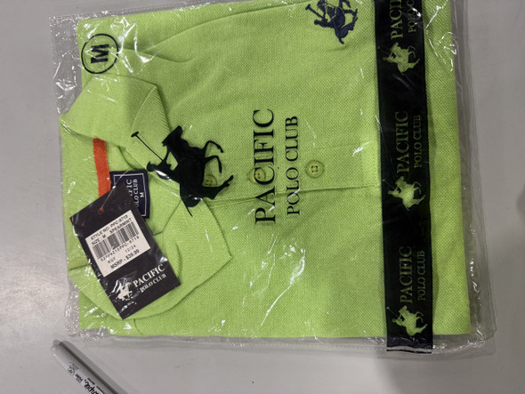 PACIFIC POLO CLUB MENS SHORT SLEEVE, SIZE M - SPEARMINT New