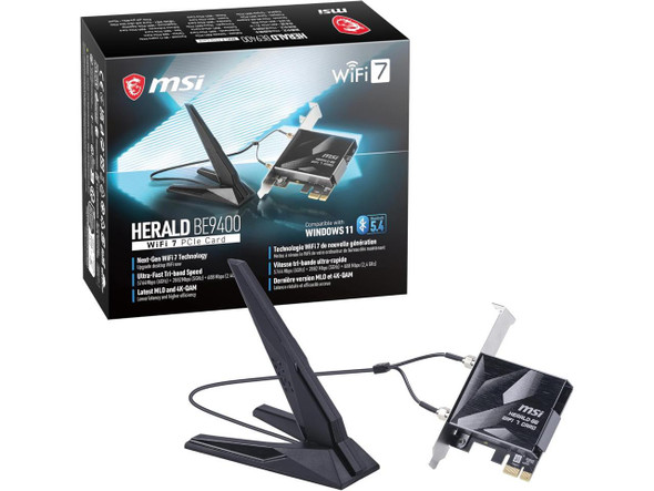 MSI Herald-BE WI-FI 7 MAX (Wi-Fi 7, 802.11BE, Bluetooth 5.4, PCIe, Multi-Link