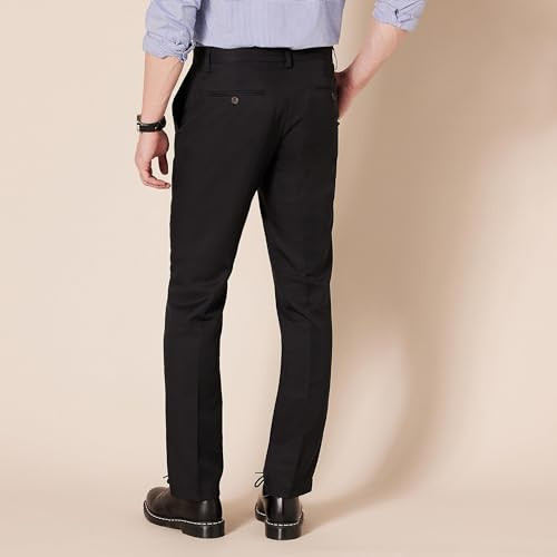 AMAZON ESSENTIALS MEN'S SLIM-FIT FLAT-FRONT DRESS PANT SIZE 31W/30L - BLACK New