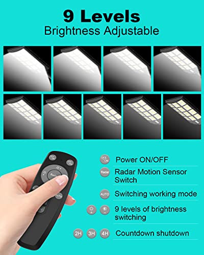OPKIDDLE 1200W SOLAR STREET LIGHT OUTDOOR DUSK TO DAWN HIGH BRIGHTNESS - BLACK New