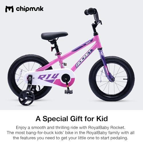 CHIPMUNK KIDS BIKE 12 14 16 18 INCH BICYCLE TRAINING WHEELS - PINK