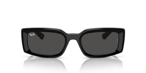 RAY-BAN WOMENS KILIANE SQUARE SUNGLASSES - BLACK/DARK GRAY