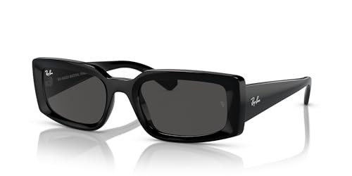 RAY-BAN WOMENS KILIANE SQUARE SUNGLASSES - BLACK/DARK GRAY