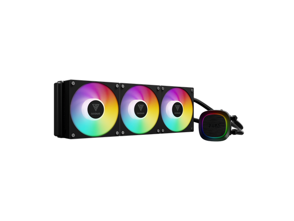 GAMDIAS Aura GLV2 360mm AIO Liquid CPU Cooler, Rotatable Performance 10-Pole