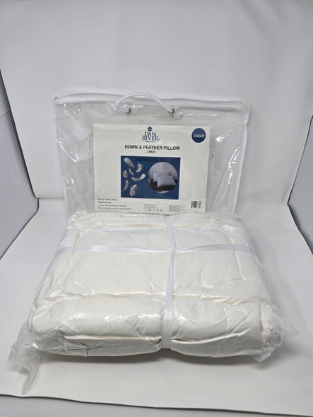 DAN RIVER FEATHER DOWN PILLOW PAIRS - WHITE