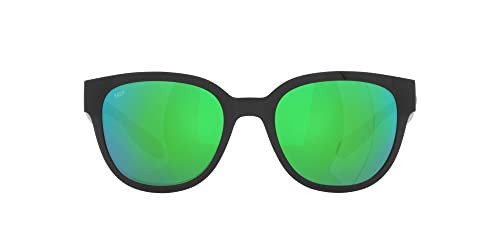 COSTA WOMEN'S SALINA 580P SUNGLASSES BLACK FRAME GREEN MIRROR LENS - BLACK/FRAME