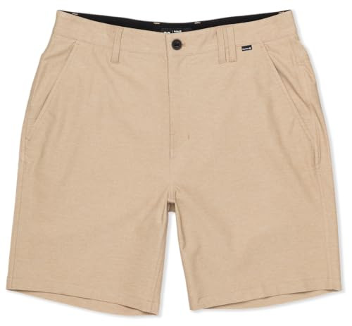 HURLEY PHANTOM HEATHER WALKSHORTS 20 MEN'S SHORTS SIZE:34 9" INSEAM, KHAKI New