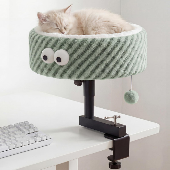 NIUZYRO CAT DESK BED HEIGHT ADJUSTABLE 360° ROTATING DESK MOUNTED - GREEN