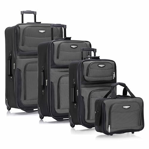 TRAVEL SELECT AMSTERDAM SOFTSIDE EXPANDABLE LUGGAGE WITH ROLLING WHEELS GRAY
