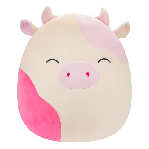 SQUISHMALLOWS ORIGINAL 20-INCH CAEDYN CREAM COW PINK SPOTS SQCR05567 - NEW New