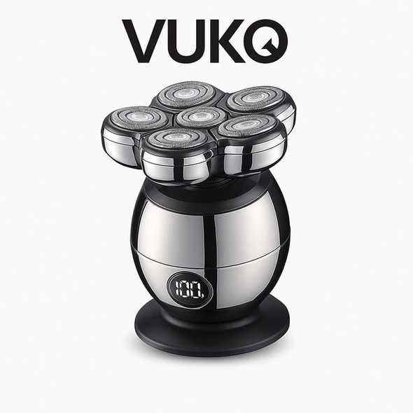 VUKO MEN’S ELECTRIC HEAD AND BEARD SHAVER - BLACK