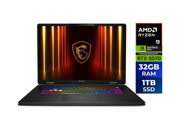 MSI - 18.0" 240 Hz - AMD Ryzen 9 8940HX - GeForce RTX 5070 Laptop GPU - 32GB