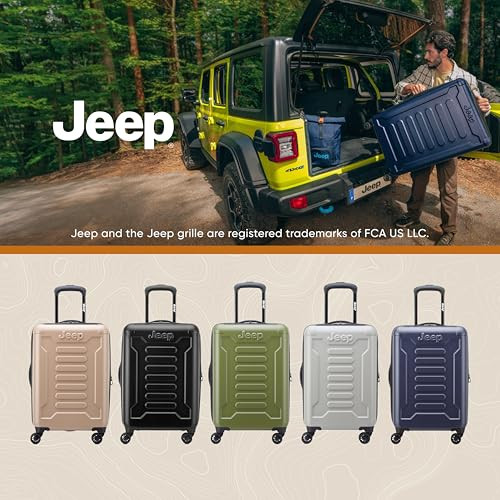 JEEP HARDSIDE EXPANDABLE LUGGAGE SPINNER WHEELS CHECKED-MEDIUM - PEACOAT NAVY New