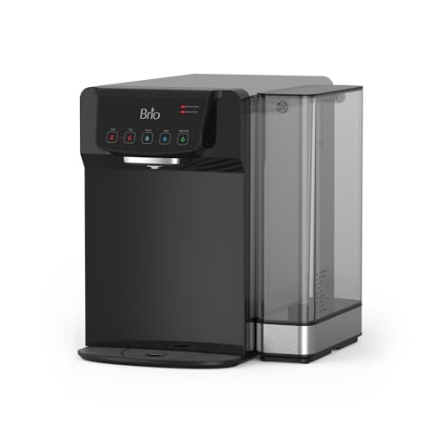 BRIO SPARKLING COUNTERTOP WATER COOLER 2 STAGE FILTER UV WATER STERILIZER BLACK