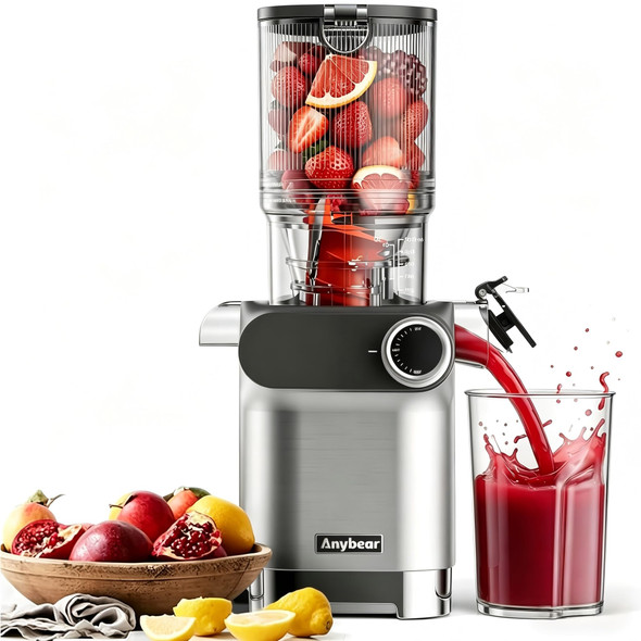 ANYBEAR COLD PRESS JUICER 200W MASTICATING SLOW JUICER 4.3" SJ-054C - SILVER
