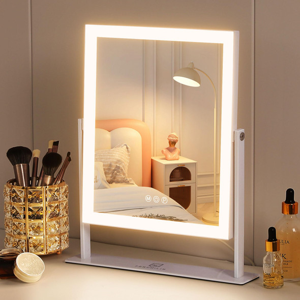 FENCHILIN Vanity Mirror with Lights 11.8" x 9.8",Lighted Makeup Mirror DC117-89