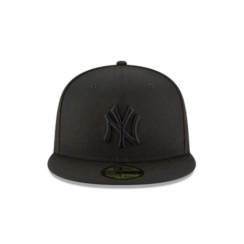 NEW ERA MENS NEW YORK YANKEES MLB AUTHENTIC COLLECTION 59FIFTY CAP BLACK 7 5/8 New