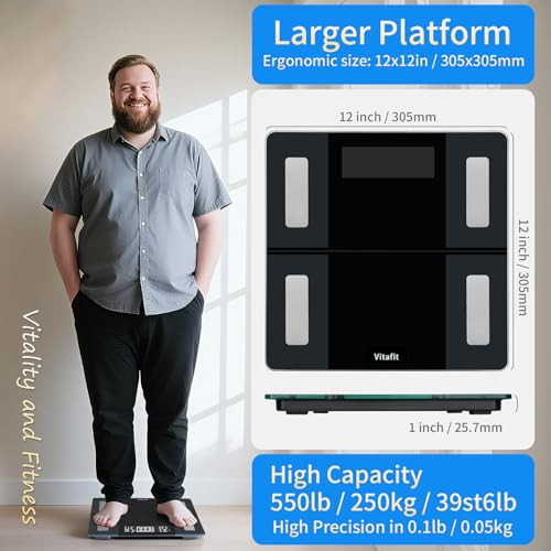 VITAFIT FSA&HSA 550LB SMART WEIGHT SCALE ACCURACY 0.1LB - BLACK