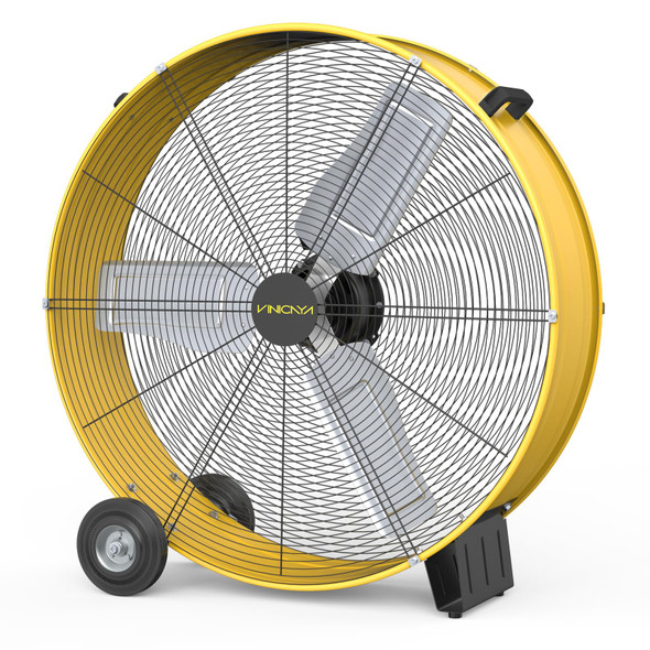 VINICAYA 30 INCH HIGH VELOCITY FLOOR FAN, 3-SPEED HEAVY DUTY - BLACK/YELLOW