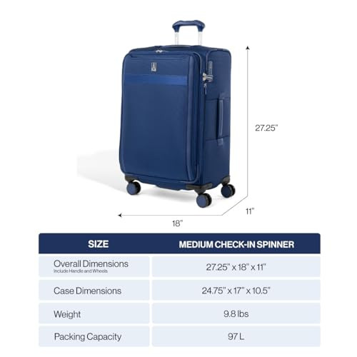 TRAVELPRO VERSAPACK+ LIGHTWEIGHT SOFTSIDE EXPANDABLE CHECKED LUGGAGE 25" - BLACK New