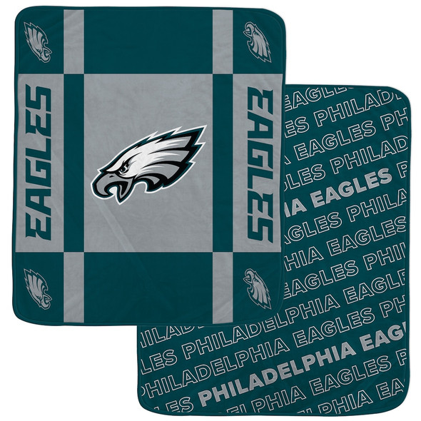 PEGASUS PHILADELPHIA EAGLES 60X70 REVERSE BLOCK DOUBLE-SIDED ULTRA COZY BLANKET New