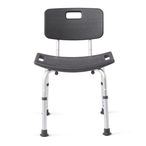 MEDLINE SHOWER CHAIR BATH BENCH WITH BACK, SUPPORTS UP TO 300 LB - GRAY