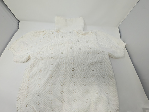 FREE ASSEMBLY WOMEN'S PLUS COTTON POINTELLE CARDIGAN SWEATER - SIZE: S - CREAM New