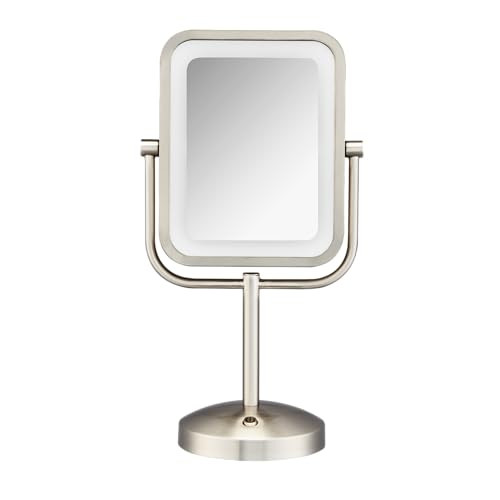 CONAIR LIGHTED MAKEUP MIRROR, 1X/8X MAGNIFYING BE33R - SILVER