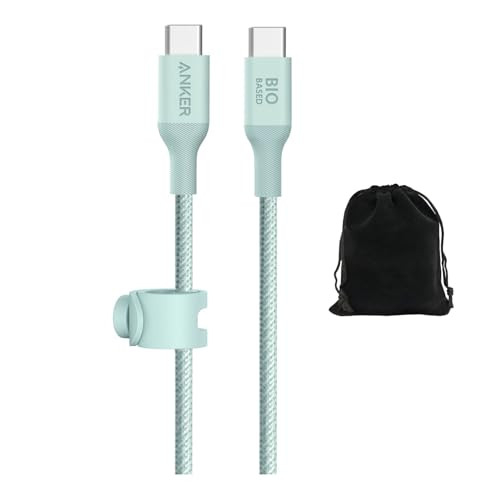 ANKER 544 BIO-NYLON USB-C TO USB-C CABLE 10FT 30,000 BEND, A80F7 - GREEN