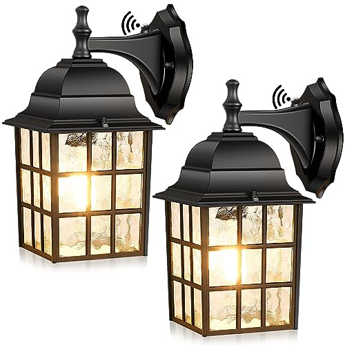 Brightever 2-Pack Dusk to Dawn Outdoor Wall Light Waterproof, 9033-A - BLACK