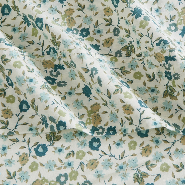 PATINA VIE MAISON COTTON RAYON FROM BAMBOO BLEND SHEET SET - KING - BLUE FLORAL