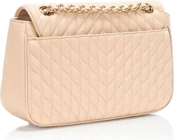 KARL LAGERFELD PARIS WOMEN'S QUILTED LEATHER SHOULDER BAG - BRIE New