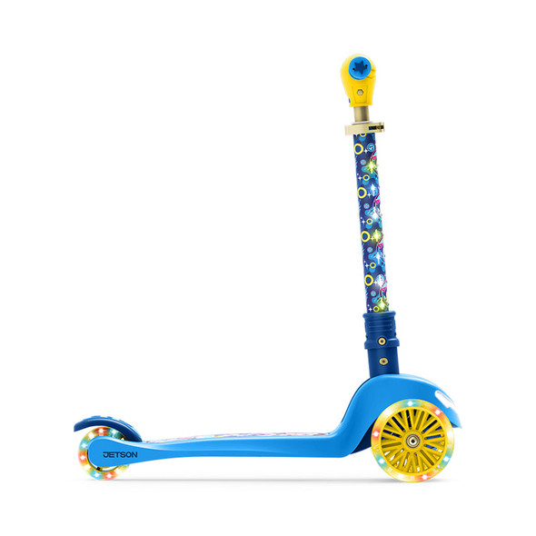 JETSON CHARACTER KIDS KICK SCOOTER LED LIGHTS UP SONIC 3-WHEEL - BLUE/YELLOW New