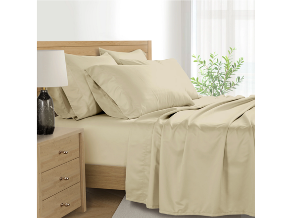 KATHY IRELAND 1000 THREAD COUNT EGYPTIAN 6-PIECE SIZE QUEEN - SUGAR IVORY New