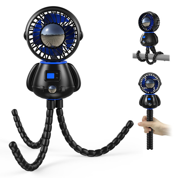 KOONIE ASTRONAUT PORTABLE STROLLER FAN BABY-SAFE CLIP-ON DETACHABLE F910 - BLACK