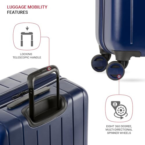 SWISSGEAR WANDERLUST PRO LIGHTWEIGHT EXPANDABLE SPINNER 3PCS - NAVY