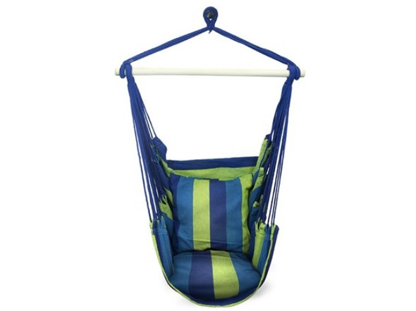 SORBUS NIB SORBUS BLUE HANGING ROPE HAMMOCK CHAIR SWING SEAT - Blue, Green