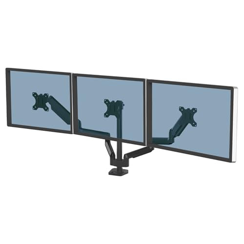 FELLOWES PLATINUM SERIES TRIPLE MONITOR ARM FOR 27" MONITORS 8042601 - BLACK New