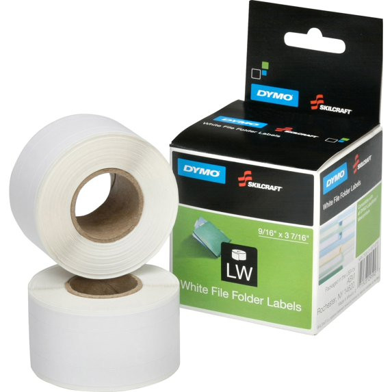 SKILCRAFT 9/16" X 3-7/16" FILE FOLDER LABELS - WHITE New